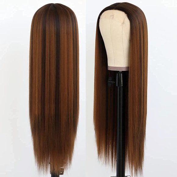 Ginger Brown Highlight Hair-Lace Front Wigs - Picture 4 of 4